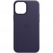 Шкіряний чохол Leather Case (AAA) with MagSafe для Apple iPhone 12 Pro / 12 (6.1") Deep Violet