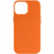 Кожаный чехол Leather Case (AAA) with MagSafe для Apple iPhone 14 Pro (6.1") Orange