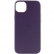 Кожаный чехол Leather Case (AAA) with MagSafe для Apple iPhone 14 (6.1") Deep Violet