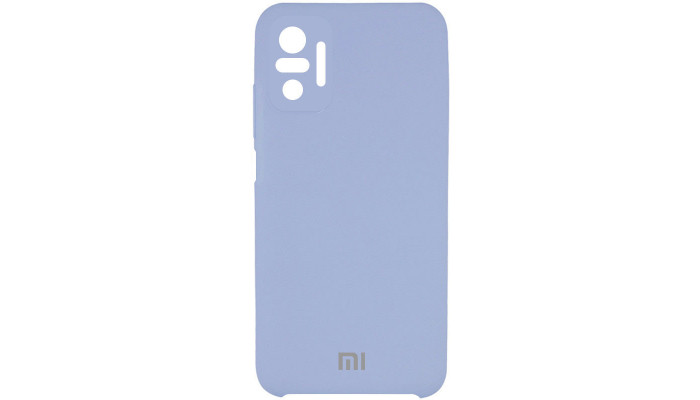 Чехол Silicone Cover Full Camera (AAA) для Xiaomi Redmi Note 10 Pro / 10 Pro Max Голубой / Lilac Blue - фото