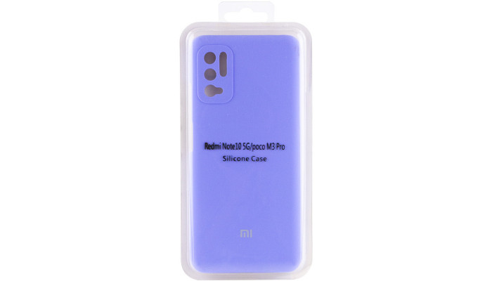 Чохол Silicone Cover Full Camera (AAA) для Xiaomi Redmi Note 10 5G / Poco M3 Pro Бузковий / Elegant Purple - фото