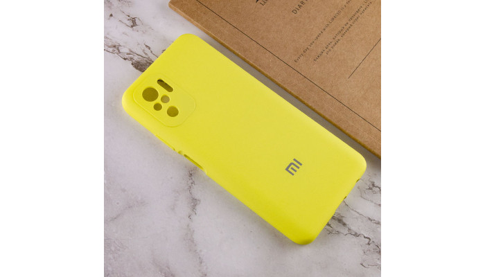 Чохол Silicone Cover Full Camera (AA) для Xiaomi Redmi Note 10 / Note 10s Жовтий / Bright Yellow - фото