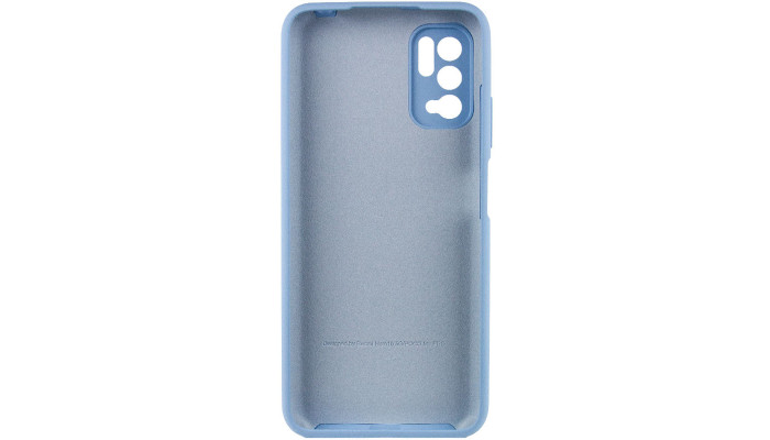 Чехол Silicone Cover Full Camera (AA) для Xiaomi Redmi Note 10 5G / Poco M3 Pro Голубой / Lilac Blue - фото