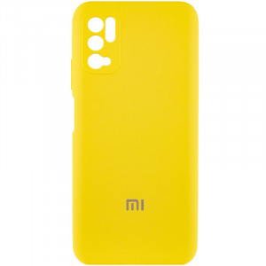 Чехол Silicone Cover Full Camera (AA) для Xiaomi Redmi Note 10 5G / Poco M3 Pro Желтый / Yellow