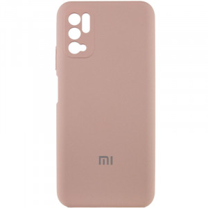 Чехол Silicone Cover Full Camera (AA) для Xiaomi Redmi Note 10 5G / Poco M3 Pro Розовый / Pink Sand