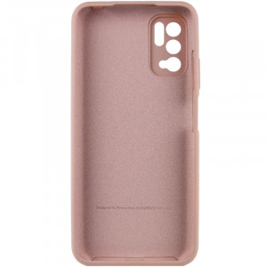 Чехол Silicone Cover Full Camera (AA) для Xiaomi Redmi Note 10 5G / Poco M3 Pro Розовый / Pink Sand