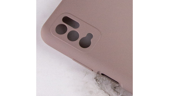 Чехол Silicone Cover Full Camera (AA) для Xiaomi Redmi Note 10 5G / Poco M3 Pro Серый / Lavender - фото