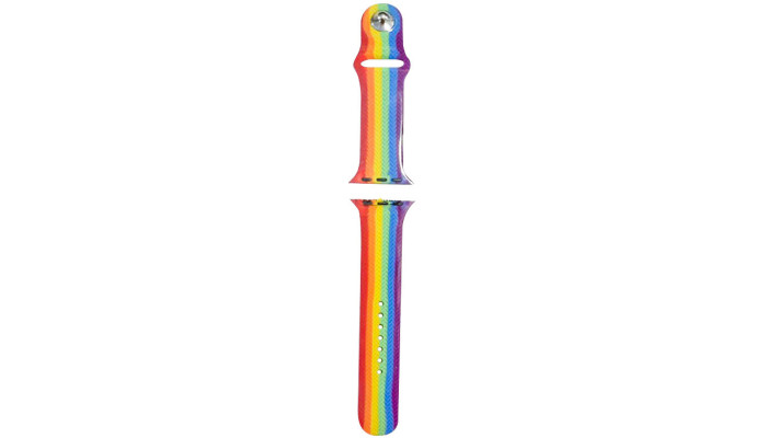 Силіконовий ремінець Rainbow для Apple watch 42mm / 44mm Червоний / Фіолетовий - фото