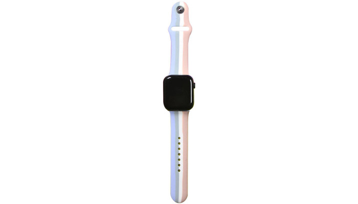 Силиконовый ремешок Rainbow для Apple watch 38mm / 40mm Сиреневый / Розовый - фото