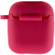 Силиконовый футляр New с карабином для наушников Airpods 1/2 Красный / Rose Red - фото