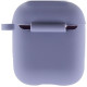 Силиконовый футляр New с карабином для наушников Airpods 1/2 Серый / Lavender Gray - фото