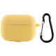 Силіконовий футляр New з карабіном для навушників Airpods Pro Жовтий / Yellow - фото