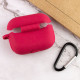 Силіконовий футляр New з карабіном для навушників Airpods Pro Червоний / Rose Red - фото