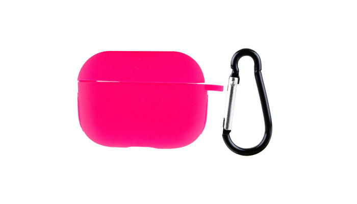 Силіконовий футляр New з карабіном для навушників Airpods Pro Рожевий / Barbie pink - фото