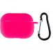 Силиконовый футляр New с карабином для наушников Airpods Pro Розовый / Barbie pink