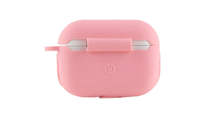Силиконовый футляр New с карабином для наушников Airpods Pro Розовый / Light pink - фото