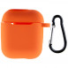 Силиконовый футляр New с карабином для наушников Airpods 1/2 Оранжевый / Kumquat