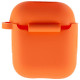 Силиконовый футляр New с карабином для наушников Airpods 1/2 Оранжевый / Kumquat - фото