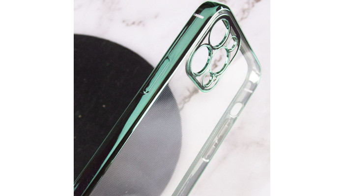 Прозорий силіконовий чохол глянцева окантовка Full Camera для Apple iPhone 12 Pro Max (6.7