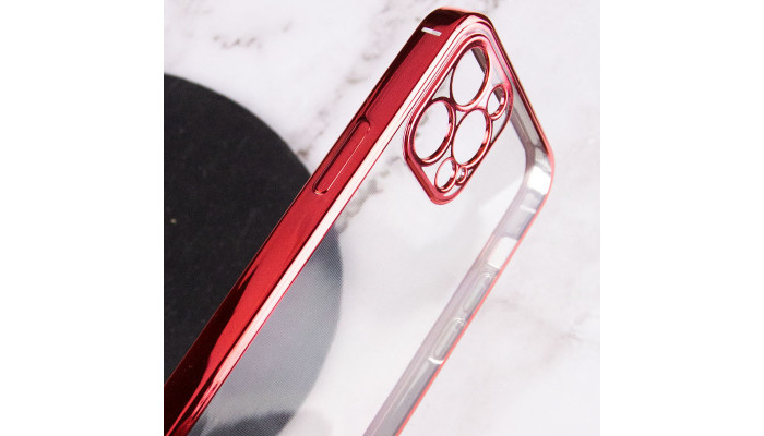 Прозрачный силиконовый чехол глянцевая окантовка Full Camera для Apple iPhone 13 Pro Max (6.7