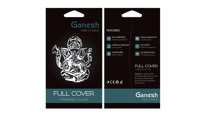 Захисне скло Ganesh (Full Cover) для Apple iPhone 14 Pro Max (6.7