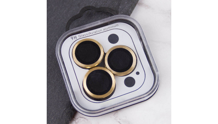 Защитное стекло Metal Classic на камеру (в упак.) для Apple iPhone 12 Pro / 11 Pro / 11 Pro Max Золотой / Gold - фото