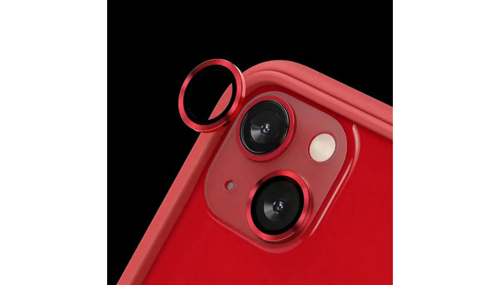 Захисне скло Metal Classic на камеру (в упак.) для Apple iPhone 13 mini / 13 Червоний / Red - фото