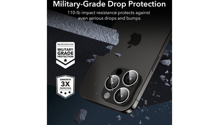 Защитное стекло Metal Classic на камеру (в упак.) для Apple iPhone 15 Pro (6.1