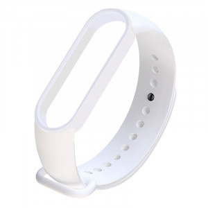 Силиконовый ремешок для Xiaomi Mi Band 5 / 6 Белый / White