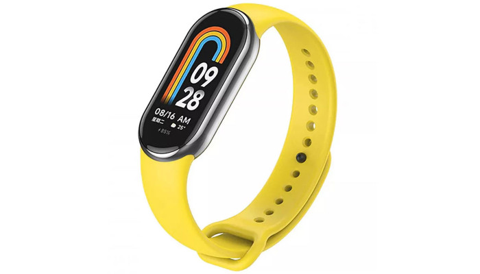 Силиконовый ремешок для Xiaomi Mi Band 8/9 Желтый / Yellow - фото