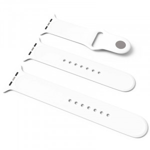 Силіконовий ремінець для Apple Watch Sport Band 38 / 40 / 41 (S/M & M/L) 3pcs Білий / White