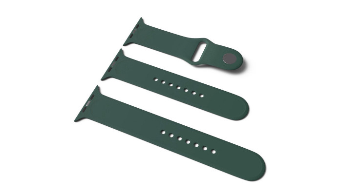 Силиконовый ремешок для Apple Watch Sport Band 38 / 40 / 41 (S/M & M/L) 3pcs Зеленый / Pine green - фото