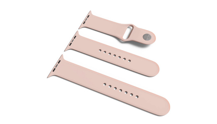Силиконовый ремешок для Apple Watch Sport Band 38 / 40 / 41 (S/M & M/L) 3pcs Розовый / Pink Sand - фото