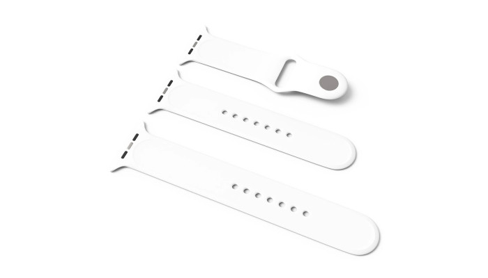 Силиконовый ремешок для Apple Watch Sport Band 42 / 44 / 45 / 49 (S/M & M/L) 3pcs Белый / White - фото