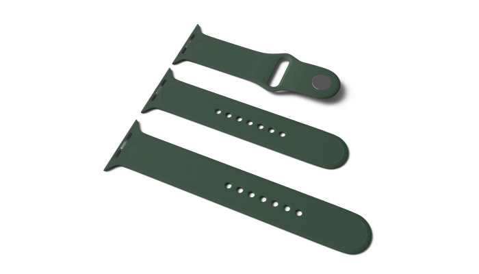Силіконовий ремінець для Apple Watch Sport Band 38 / 40 / 41 (S/M & M/L) 3pcs Зелений / Army green - фото