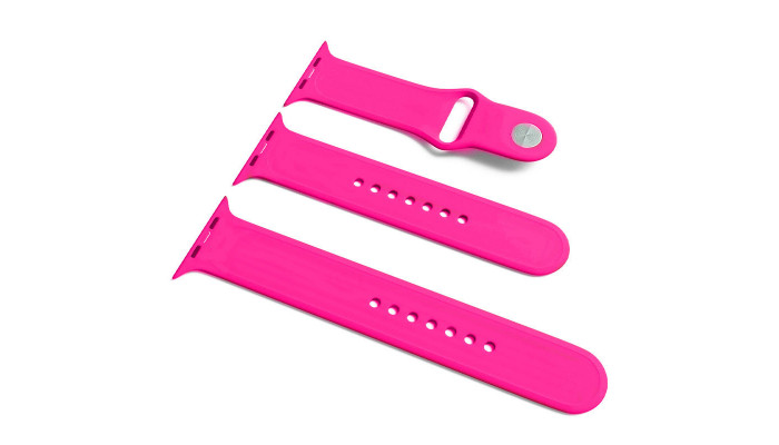 Силіконовий ремінець для Apple Watch Sport Band 38 / 40 / 41 (S/M & M/L) 3pcs Рожевий / Barbie pink - фото