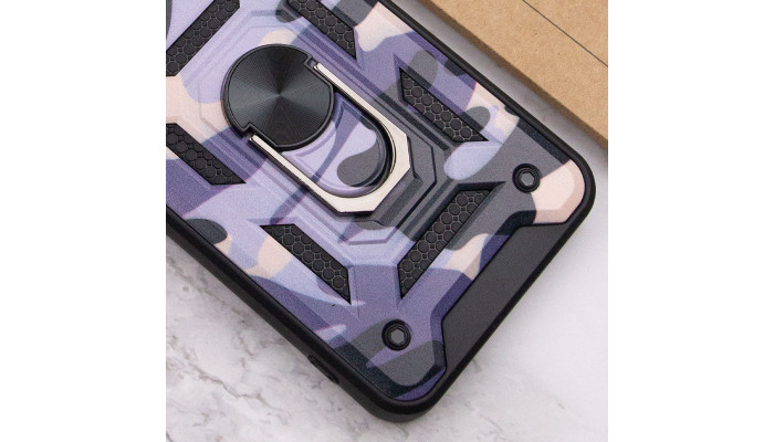Ударостійкий чохол Camshield Serge Ring Camo для Xiaomi Redmi 10 Фіолетовий / Army Purple - фото