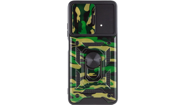 Ударостійкий чохол Camshield Serge Ring Camo для Xiaomi Poco X4 Pro 5G Зелений / Army Green - фото