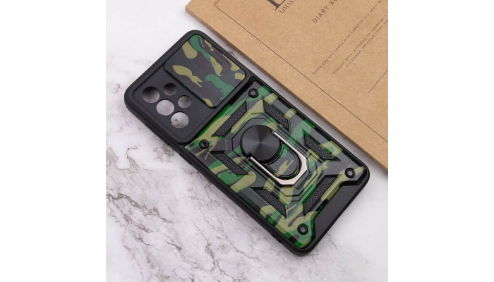 Ударопрочный чехол Camshield Serge Ring Camo для Samsung Galaxy A73 5G Зеленый / Army Green - фото