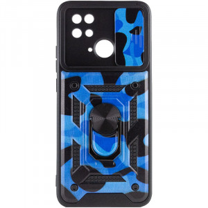 Ударопрочный чехол Camshield Serge Ring Camo для Xiaomi Redmi 10C Синий / Army Blue