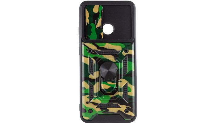 Ударопрочный чехол Camshield Serge Ring Camo для Xiaomi Poco C40 Зеленый / Army Green - фото