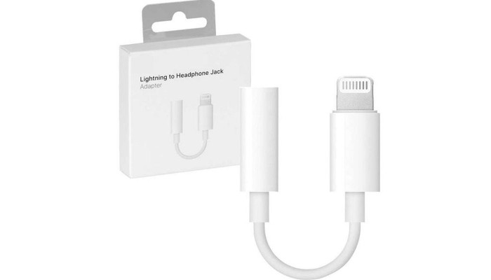 Адаптер для Apple Lightning to 3.5mm Headphone Jack (ААА) Білий - фото