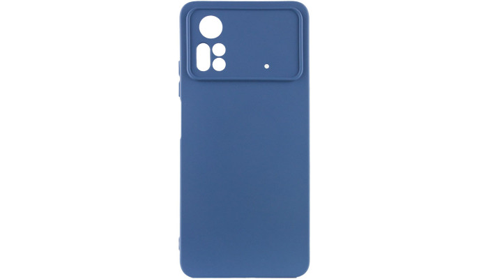 Чехол Silicone Cover Lakshmi Full Camera (A) для Xiaomi Poco X4 Pro 5G Синий / Navy Blue - фото