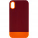 Чехол TPU+PC Bichromatic для Apple iPhone XR (6.1") Brown burgundy / Orange