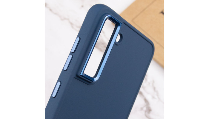 TPU чехол Bonbon Metal Style для Samsung Galaxy S21 FE Синий / Cosmos blue - фото