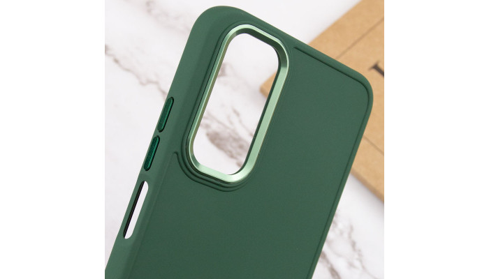 TPU чехол Bonbon Metal Style для Samsung Galaxy A34 5G Зеленый / Pine green - фото