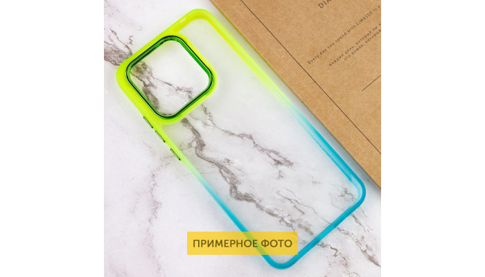 Чохол TPU+PC Fresh sip series для Xiaomi Redmi 13C / Poco C65 Бірюзовий / Лимонний - фото