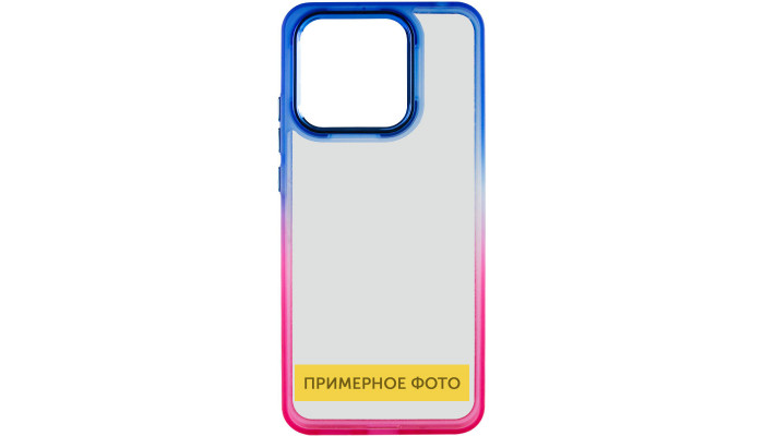 Чехол TPU+PC Fresh sip series для Xiaomi Redmi 13C / Poco C65 Розовый / Синий - фото