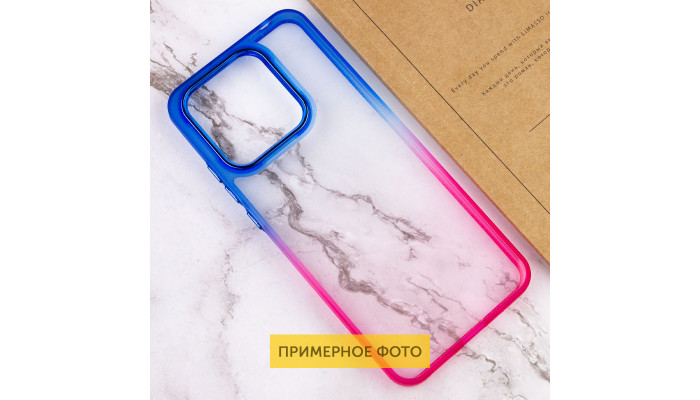 Чехол TPU+PC Fresh sip series для Xiaomi Redmi Note 13 4G Розовый / Синий - фото