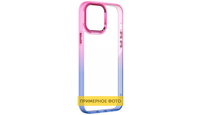 Чехол TPU+PC Fresh sip series для Xiaomi Redmi Note 13 4G Синий / Розовый - фото
